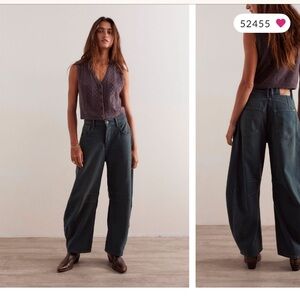 HARD TO FIND COLOR ✨✨
Free People Lucky Barrel Luke Green Jeans